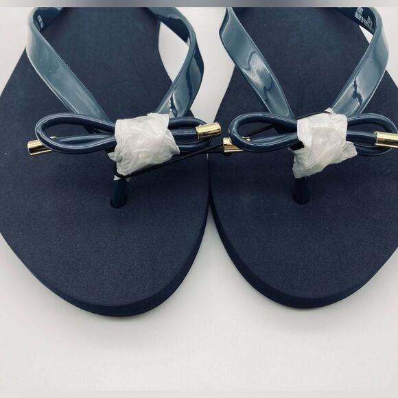 NWT Kate Spade New York Foxy Women’s Bow Sandals Navy 11B - Picture 2 of 9